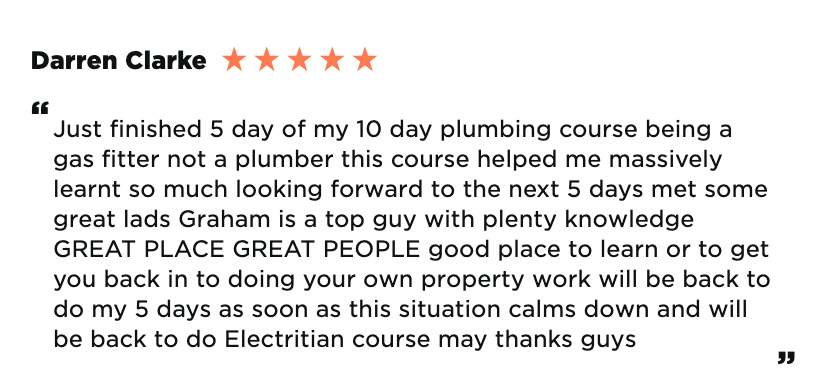 Darren Clarke plumbing course review